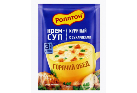 Крем-суп РОЛЛТОН 21гр Куриный с сухариками 1/36шт