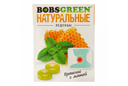 Леденцы BOBSGREEN 32гр Прополис с мятой 1/16шт