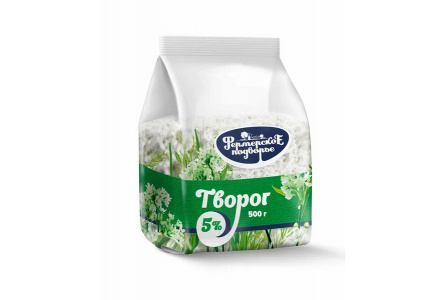 Творог ФЕРМЕРСКОЕ ПОДВОРЬЕ 500гр 5% 1/1шт Продукт без заменителя молочного жира