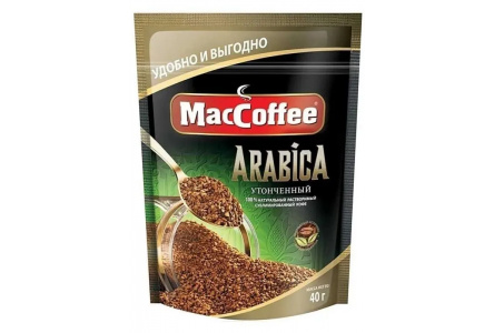 Кофе растворимый MACCOFFEE 40гр Arabica м/уп 1/12шт