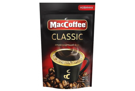 Кофе растворимый MACCOFFEE 75гр Classik м/уп 1/12шт