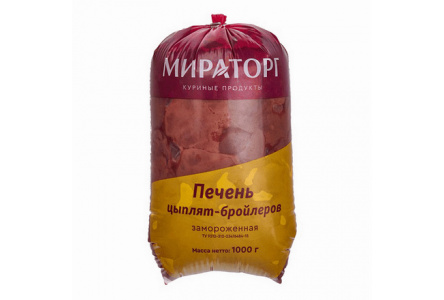 Печень куриная МИРАТОРГ 1000гр пакет1/12шт