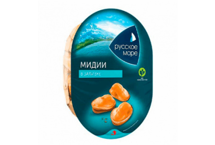 Мясо мидии РУССКОЕ МОРЕ 180гр в заливке 1/6шт