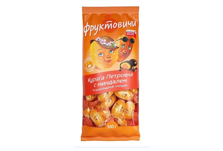 Конфеты ОЗЕРСКИЙ СУВЕНИР 500гр Курага Петровна с миндалем 1/10шт Яшкино арт674