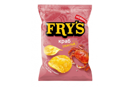 Чипсы FRYS 130гр Зубастый краб 1/15шт