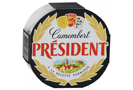 Сыр мягкий PRESIDENT 125гр 45% Camembert с белой плесенью 1/8шт