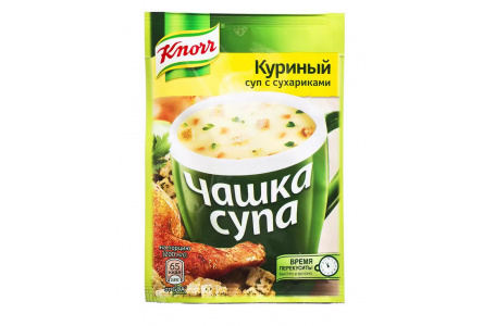 Суп БП KNORR Чашка Супа 16гр Куриный с сухариками 1/30шт