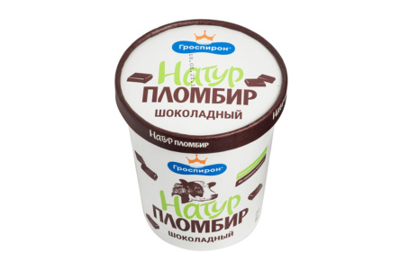 Мороженое НАТУР ПЛОМБИР 420гр Пломбир шоколадный 1/9шт Гроспирон 44/01
