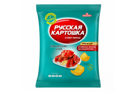 Чипсы РУССКАЯ КАРТОШКА 140гр Камчатский краб 1/9шт