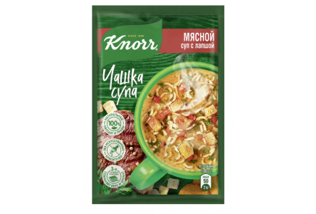 Суп БП KNORR Чашка Супа 14гр Мясной с лапшой 1/30шт