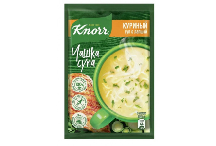 Суп БП KNORR Чашка Супа 13гр Куриный с лапшой 1/30шт