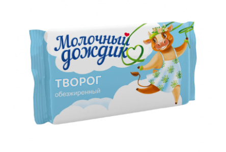 Творог МОЛОЧНЫЙ ДОЖДИК 180гр Обезжиренный 1/6шт Фольга Продукт без заменителя молочного жира