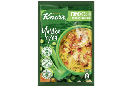 Суп БП KNORR Чашка Супа 21гр Гороховый с сухариками 1/30шт