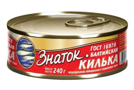 Килька ЗНАТОК 240гр Балтийская Обжаренная ж/б ключ 1/24шт
