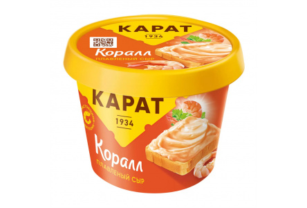 Сыр плавленый КАРАТ 230гр 45% Коралл 1/16шт