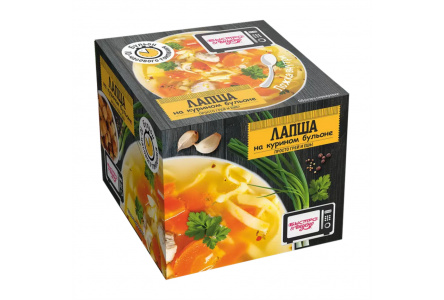 Лапша БЫСТРО ВКУСНО 250гр На курином бульоне 1/8шт