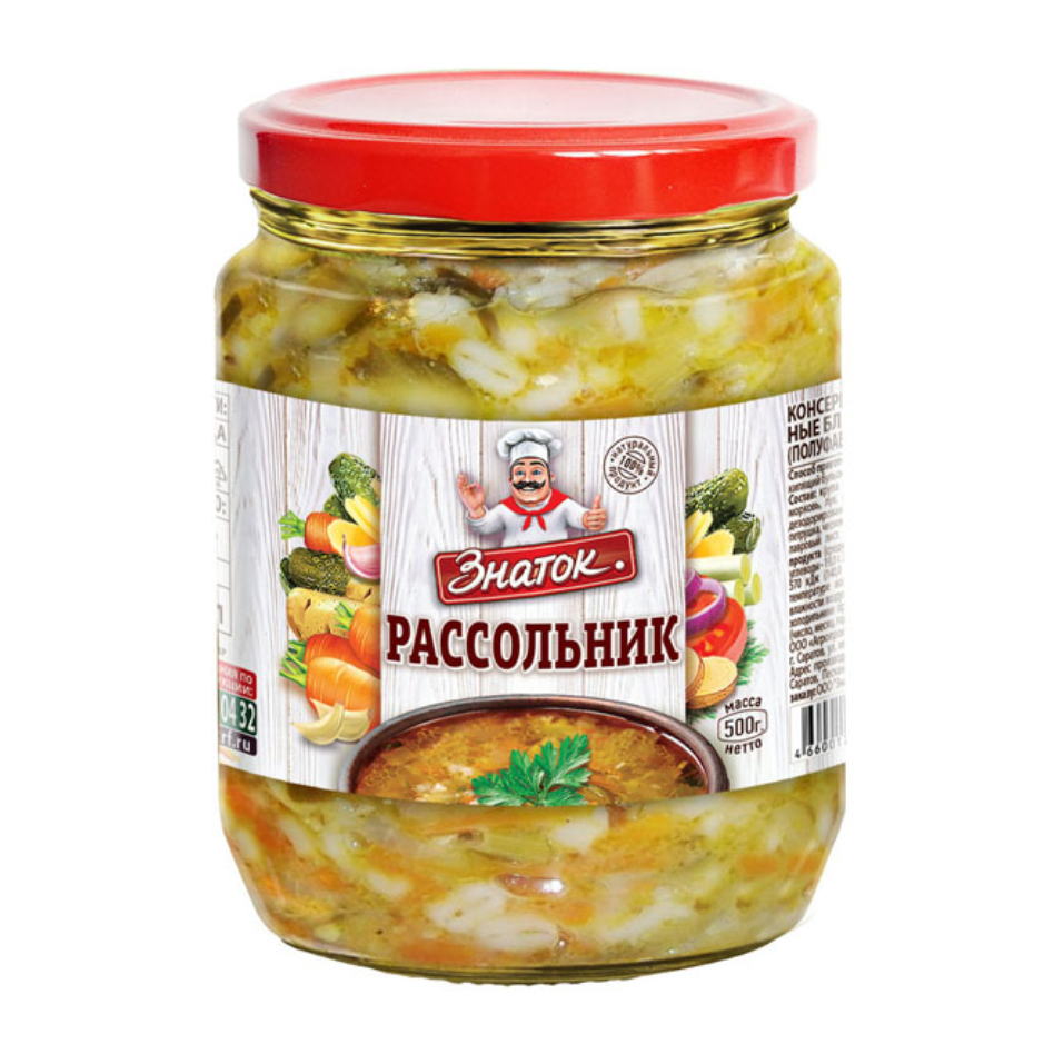 Рассольник ЗНАТОК 500гр ст/б 1/6шт
