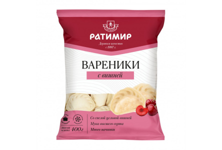 Вареники РАТИМИР 400гр с вишней 1/8шт