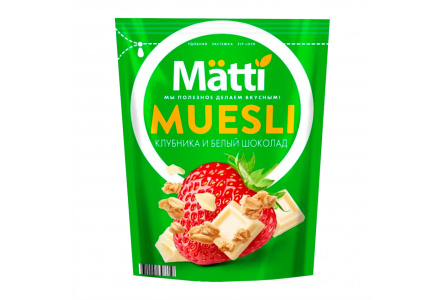 Завтрак готовый MATTI 250гр Клубника и белый шоколад 1/14шт