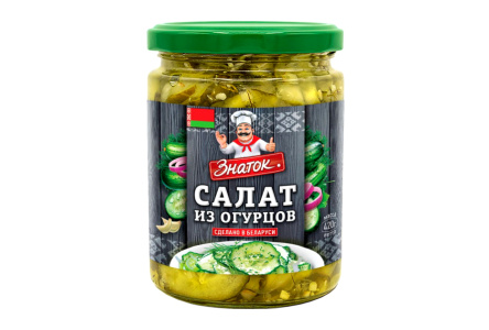 Салат ЗНАТОК 420гр Шведский из свежих огурцов ст/б 1/12шт