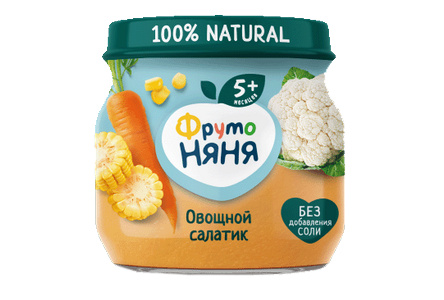 ДП Пюре ФРУТОНЯНЯ 80гр Цветная капуста/кукуруза/морковь 1/12шт
