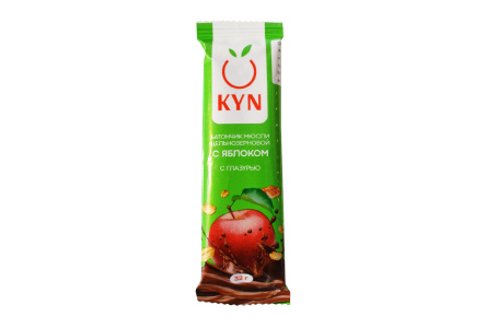 Батончик мюсли KYN 32гр Яблоко с глазурью 1/25шт