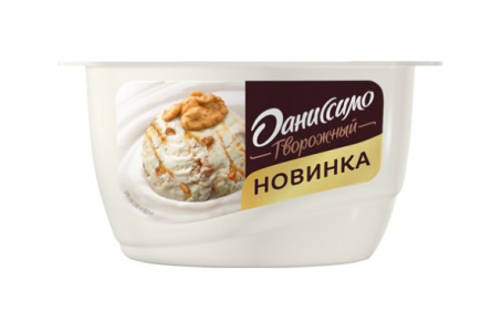 Продукт творожный ДАНИССИМО 130гр 6/1% Мороженое Грецкий орех/карамель 1/8шт