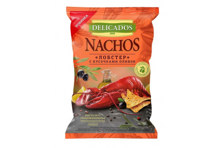 Чипсы DELICADOS NACHOS 150г Кукурузные лобстер/оливки 1/15шт