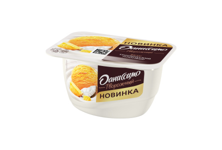 Продукт творожный ДАНИССИМО 130гр 5,8% Тропический пломбир 1/8шт