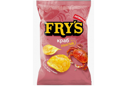 Чипсы FRYS 70гр Зубастый краб 1/24шт