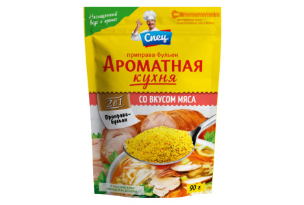 Приправа-бульон СПЕЦ 90гр Ароматная кухня со вкусом Мяса 1/20шт Беларусь