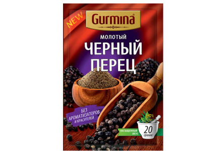 Перец молотый GURMINA 20гр Черный 1/25шт Беларусь