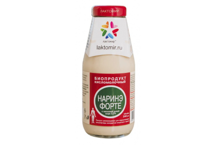 Биопродукт кисломолочный НАРИНЭ-ФОРТЕ 300гр с сиропом Фитолон 1/20шт Лактомир Продукт без заменителя