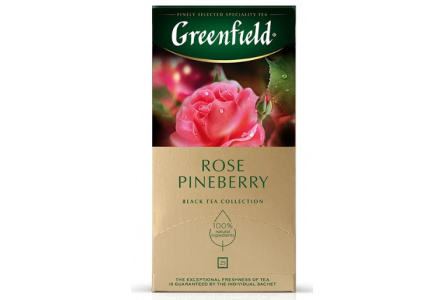 Чай черный в пакетиках GREENFIELD 25*1,5гр Rose Pineberry 1/10шт