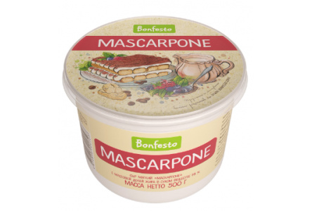 Сыр мягкий MASCARPONE 500гр 78% 1/6шт Bonfesto