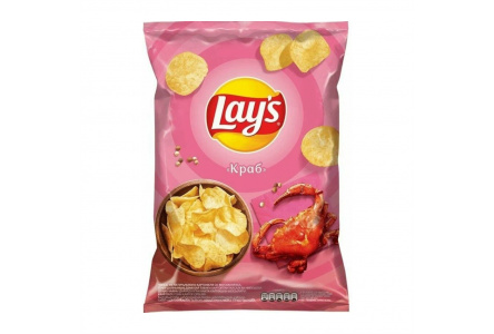 Чипсы LAYS 225гр Краб 1/14шт