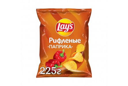 Чипсы LAYS 225гр Паприка рифленые 1/14шт