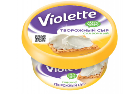 Сыр творожный VIOLETTE 140гр Сливочный 1/8шт