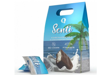 Диет конфеты SENTI 90гр Кокос 1/16шт