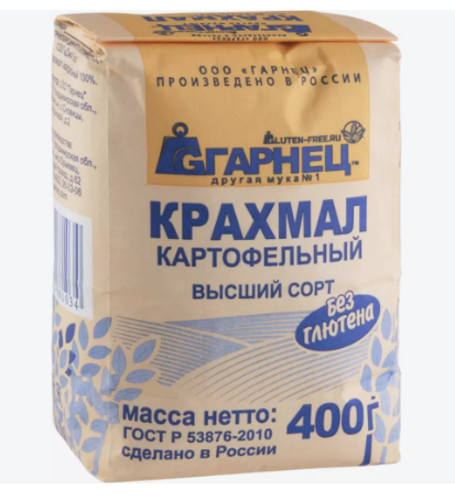 Крахмал картофельный GARNEC 400гр б/глютена 1/6шт