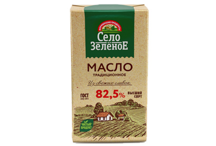 Масло сливочное СЕЛО ЗЕЛЕНОЕ 175гр 82,5% 1/16шт БЗМЖ