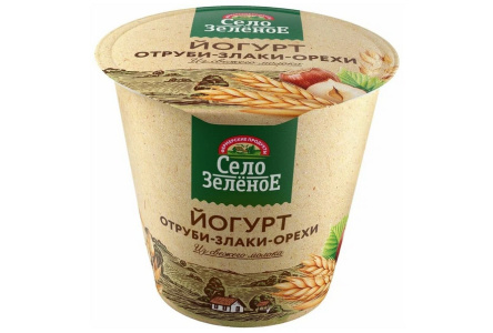 Йогурт СЕЛО ЗЕЛЕНОЕ 120гр 3,5% Отруби/злаки/орехи пл/ст 1/8шт