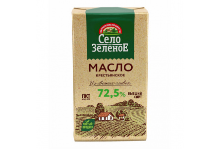 Масло сливочное СЕЛО ЗЕЛЕНОЕ 175гр 72,5% 1/16шт БЗМЖ