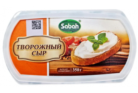 Сыр творожный SABAH Лабне Чиз 350гр 55% 1/12шт