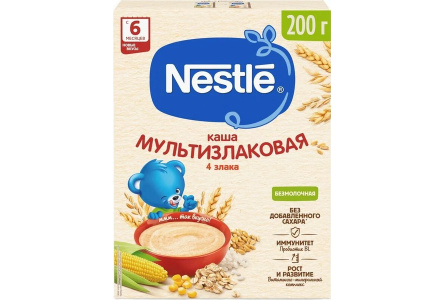 ДП Каша NESTLE 200гр Мультизлаковая 5 злаков/безмолочная с 6мес 1/9шт