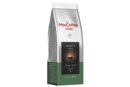 Кофе молотый MACCOFFEE 250гр Pure Arabica Crema м/у 1/12шт