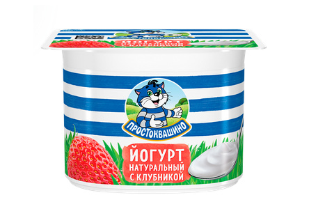 Йогурт ПРОСТОКВАШИНО 110гр 2,9% Клубника 1/12шт Продукт без заменителя молочного жира