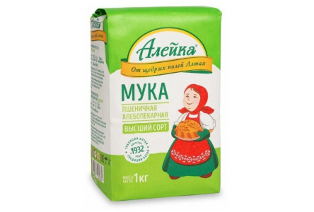 Мука Алейка  1кг в/с ГОСТ 1/8шт