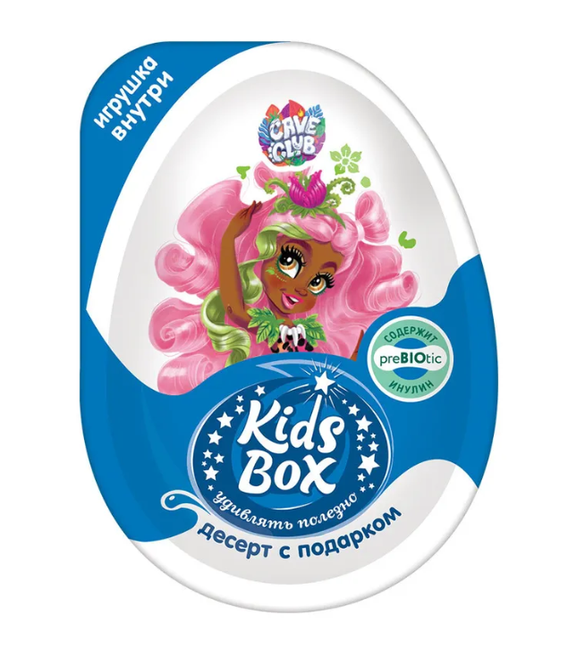 Шоколадное яйцо КИДСБОКС CAVE CLUB 20гр С подарком 1/16шт