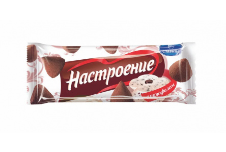 Мороженое НАСТРОЕНИЕ 500гр Пломбир с шоколадной крошкой 1/8шт